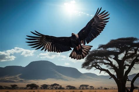  Vulture! Majestic Scavenger Soaring High Above Lush Landscapes